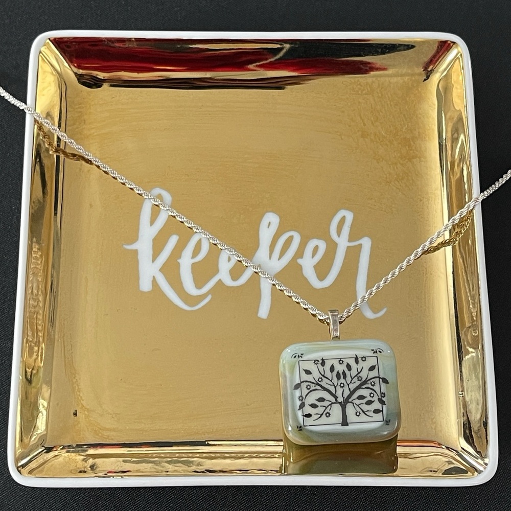 Fused Glass Pendant with Tree of Life Image 🌳